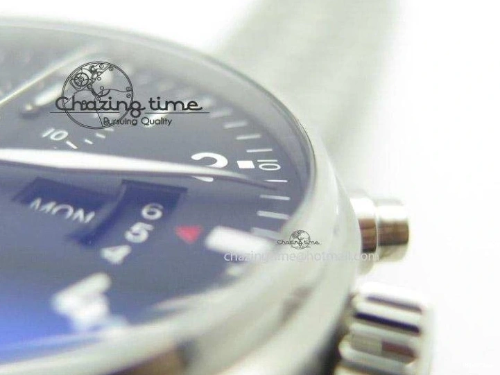 MIROTIME 0114 Minimalist Pilot Chrono 3777 43mm ZF 1:1 Best Edition Black Dial On SS Bracelet A 7364